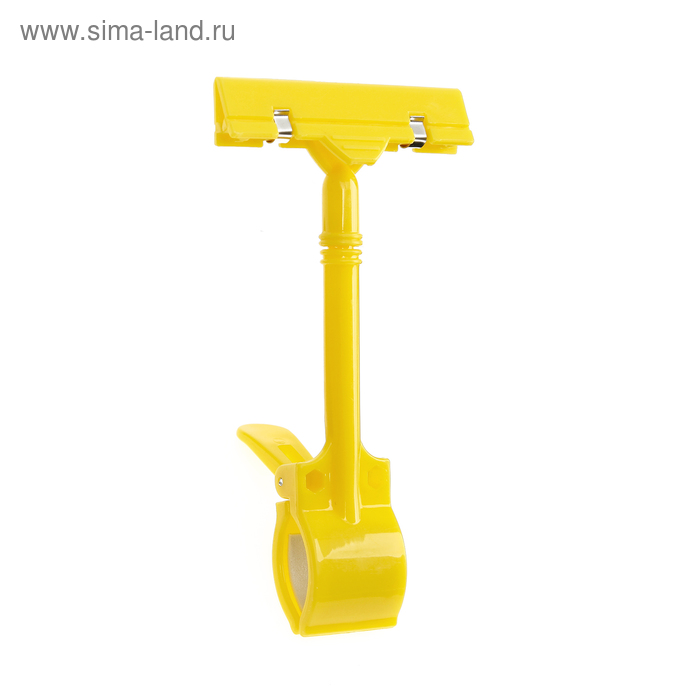 Ценникодержатель с зажимом d=3,5 cм, 8.5*7*17 см, цвет жёлтый 
Ценникодержатель с зажимом d=3,5 cм, 8.5*7*17 см, цвет жёлтый