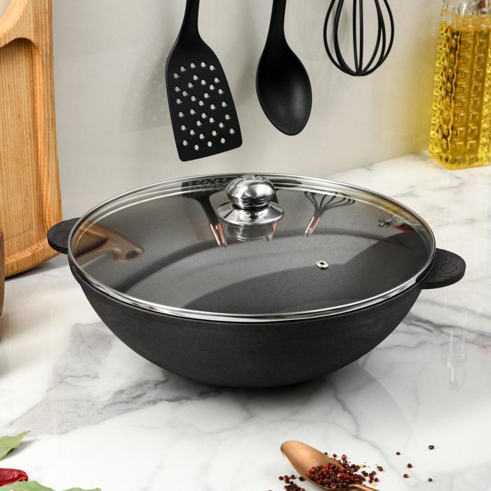 Сковорода чугунная WOK со стеклянной крышкой, 300 х 100 мм, ТМ BRIZOLL
Сковорода чугунная WOK со стеклянной крышкой, 300 х 100 мм, ТМ BRIZOLL