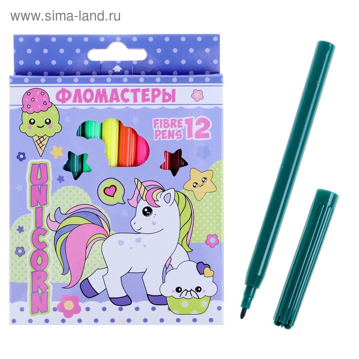 Фломастеры 12 цветов «Смешные единороги», в картонной коробке
Фломастеры 12 цветов «Смешные единороги», в картонной коробке