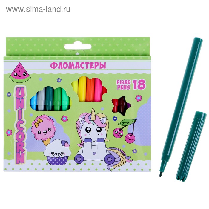 Фломастеры 18 цветов «Смешные единороги», в картонной коробке
Фломастеры 18 цветов «Смешные единороги», в картонной коробке
