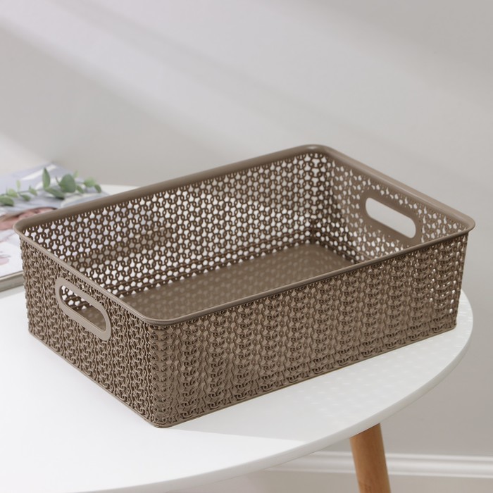 Корзина для хранения «Вязь», 7,5 л, 35×24,5×10,5 см, цвет капучино
Корзина для хранения «Вязь», 7,5 л, 35×24,5×10,5 см, цвет капучино