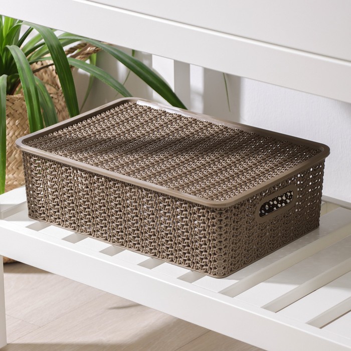 Корзина для хранения с крышкой «Вязь», 7,5 л, 35×24,5×10,5 см, цвет капучино
Корзина для хранения с крышкой «Вязь», 7,5 л, 35×24,5×10,5 см, цвет капучино