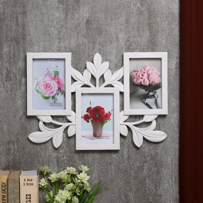Фоторамка пластик на 3 фото 10х15 см "Пышные листья" белая 27,5х39,5х2 см
Фоторамка пластик на 3 фото 10х15 см "Пышные листья" белая 27,5х39,5х2 см