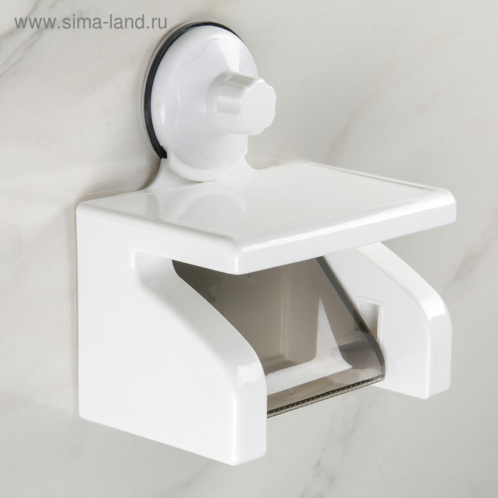 Держатель для туалетной бумаги с полкой, 18×11,5×20,3 см, цвет белый 
Держатель для туалетной бумаги с полкой, 18×11,5×20,3 см, цвет белый