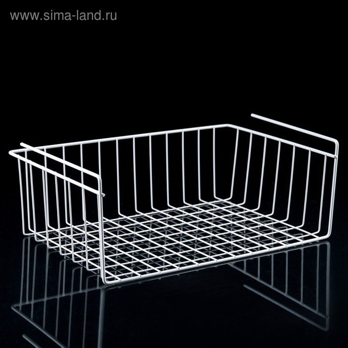 Корзина сетчатая навесная на полку, 40×26×14 см, цвет белый
Корзина сетчатая навесная на полку, 40×26×14 см, цвет белый