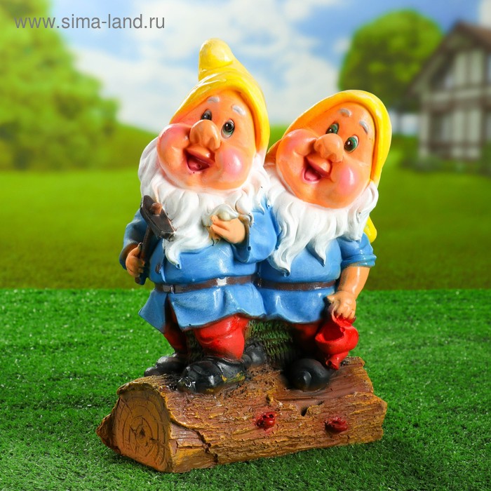 Садовая фигура "Два гнома на бревне с инструментами" 33см МИКС
Садовая фигура "Два гнома на бревне с инструментами" 33см МИКС