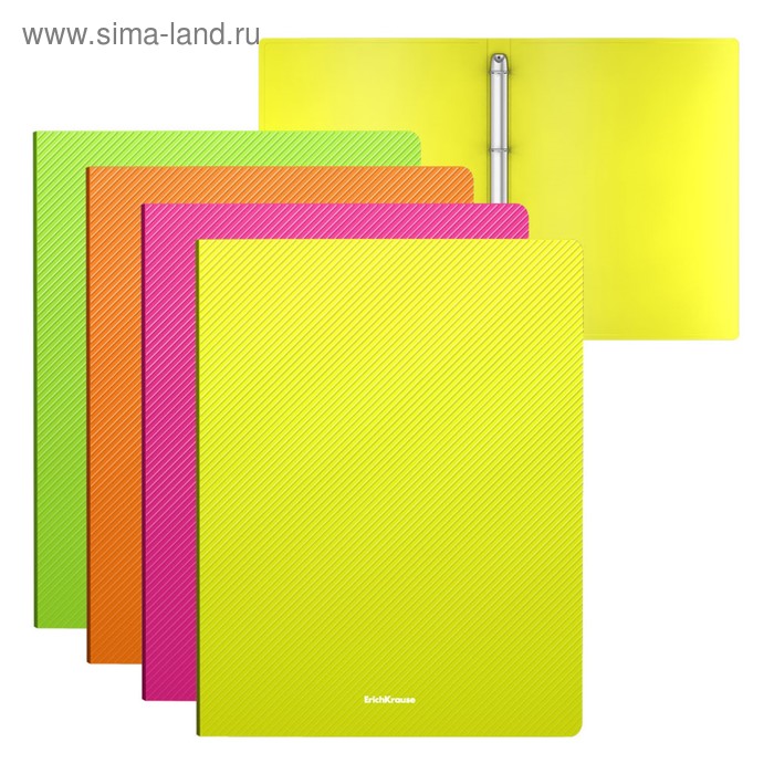 Папка на 4 кольцах А4, ErichKrause Diagonal Neon, 24 мм, 500 мкм, неон, 4 вида, микс
Папка на 4 кольцах А4, ErichKrause Diagonal Neon, 24 мм, 500 мкм, неон, 4 вида, микс