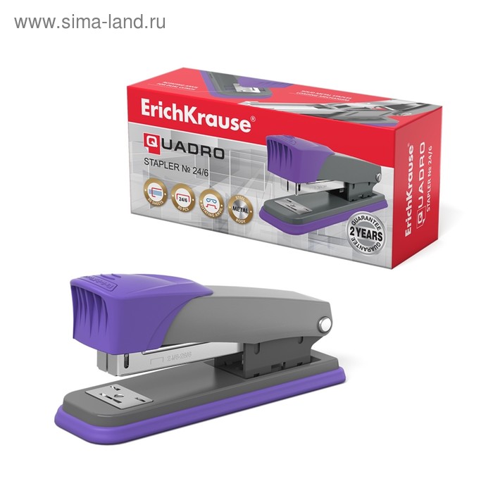 Степлер ErichKrause Quadro Half-strip, № 24/6, до 30 листов, антистеплер, серо-фиолетовый
Степлер ErichKrause Quadro Half-strip, № 24/6, до 30 листов, антистеплер, серо-фиолетовый