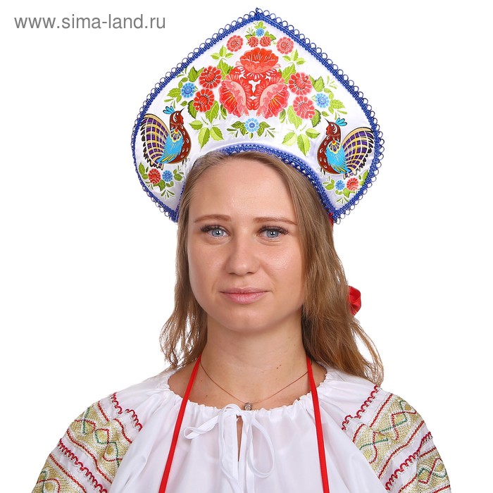 Кокошник «Пионы с птицами», на белом
Кокошник «Пионы с птицами», на белом
