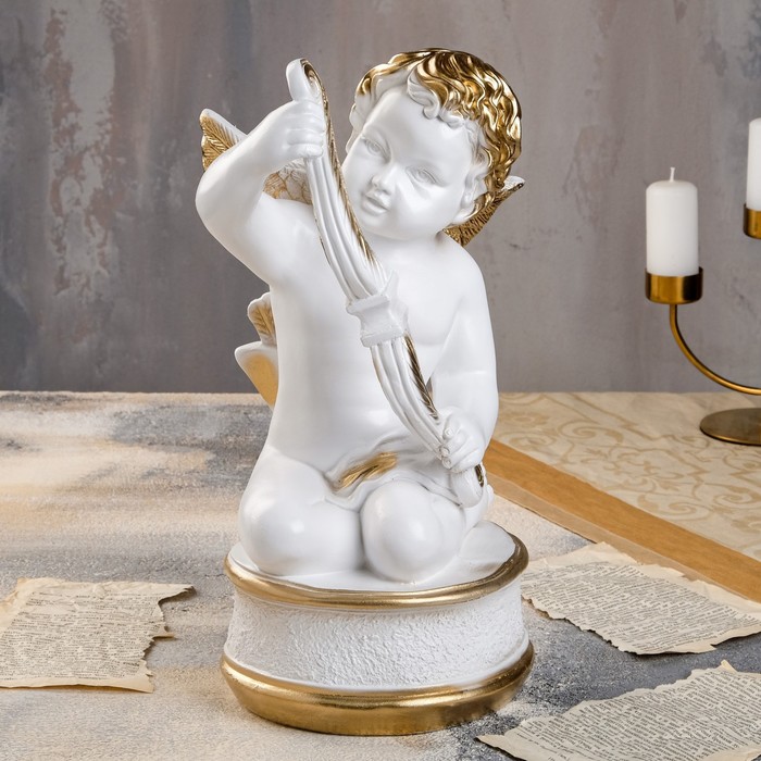 Статуэтка "Ангел Купидон на подставке", бело-золотистая, 37 см
Статуэтка "Ангел Купидон на подставке", бело-золотистая, 37 см