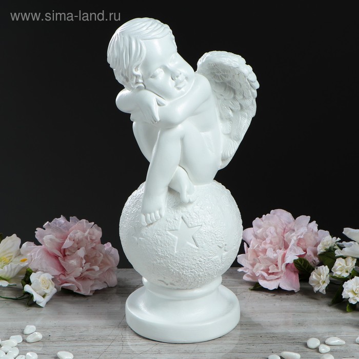 Статуэтка "Ангел на Шаре со звёздами", белая, гипс, 40 см
Статуэтка "Ангел на Шаре со звёздами", белая, гипс, 40 см
