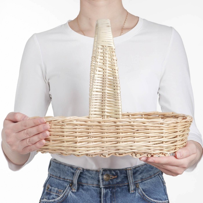 фото Корзина продуктовая, 37×16×8/27 см, ручное плетение, ива