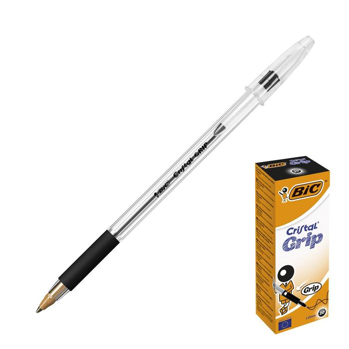Ручка шариковая, тонкое письмо, чернила чёрные, BIC Cristal Grip
Ручка шариковая, тонкое письмо, чернила чёрные, BIC Cristal Grip