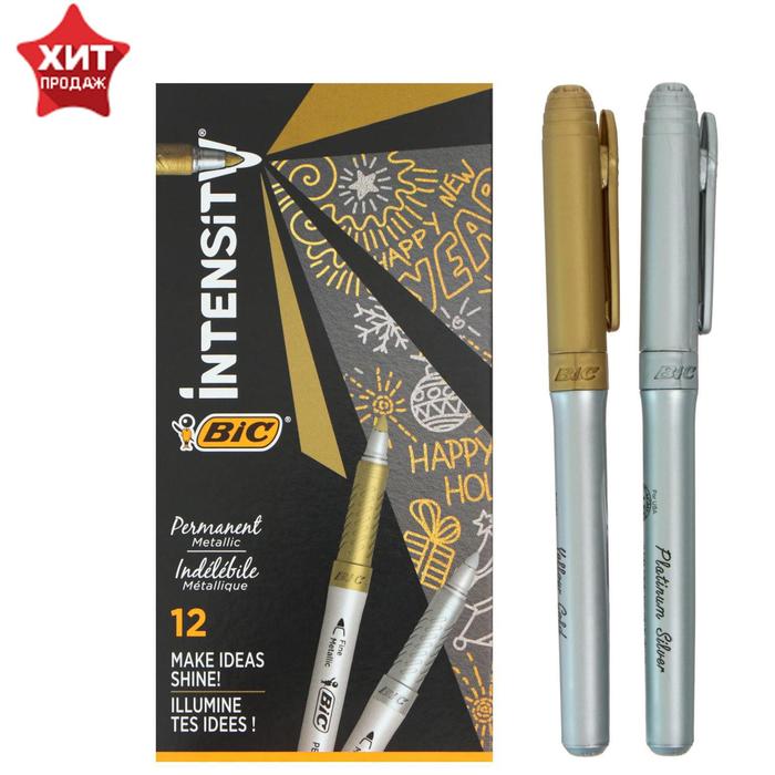 Маркер перманентный 0.7 мм, золотой и серебряный, BIC Marking Metallic
Маркер перманентный 0.7 мм, золотой и серебряный, BIC Marking Metallic