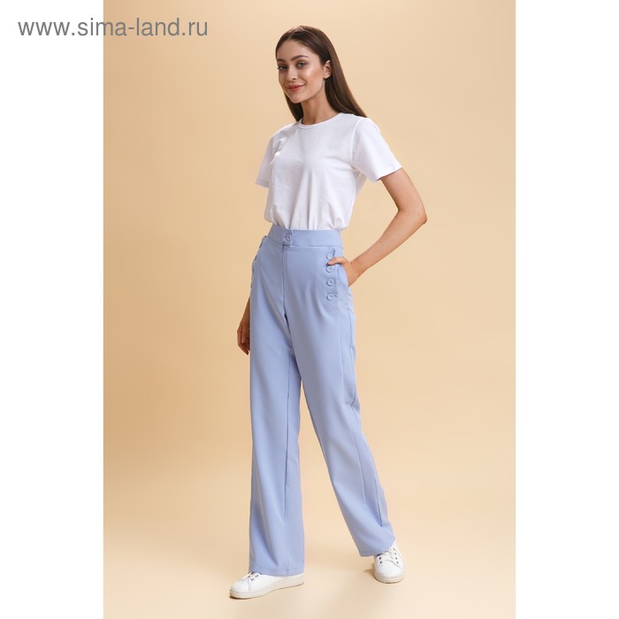 фото Брюки женские balmain, цвет голубой, размер 48 aldonova