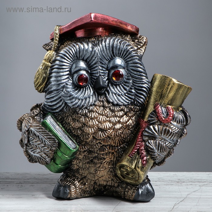 Статуэтка "Сова с дипломом", цвет бронзовый, гипс, 27 см
Статуэтка "Сова с дипломом", цвет бронзовый, гипс, 27 см