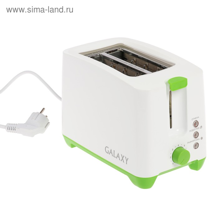 Тостер Galaxy GL 2907, 800 Вт, 7 режимов прожарки, 2 тоста, зелёный
Тостер Galaxy GL 2907, 800 Вт, 7 режимов прожарки, 2 тоста, зелёный