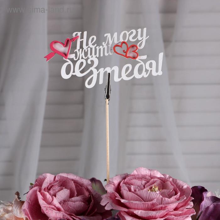 Топпер Дарим Красиво шпажка с зажимом "Не могу жить без тебя" в упаковке, белый, 13х6,5 см
Топпер Дарим Красиво шпажка с зажимом "Не могу жить без тебя" в упаковке, белый, 13х6,5 см