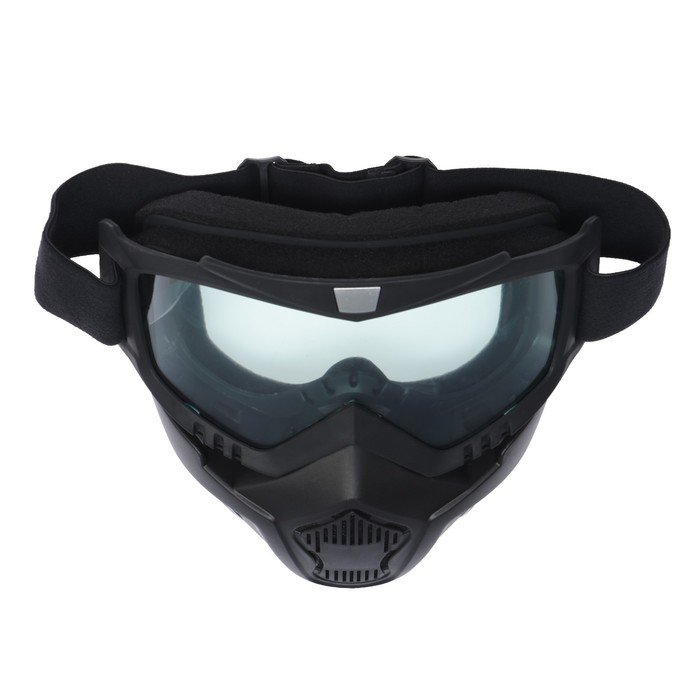 фото Очки-маска для езды на мототехнике torso, разборные, стекло прозрачное, черные
