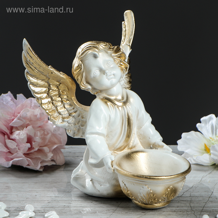 Статуэтка "Ангел с чашей" , бело-золотая, 22 см
Статуэтка "Ангел с чашей" , бело-золотая, 22 см