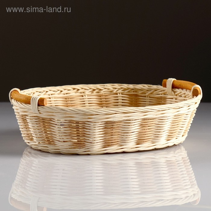фото Корзина, с ручками, 28×24×9 см, ротанг