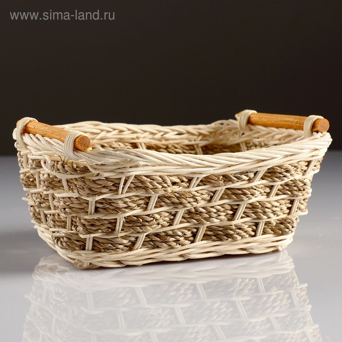 фото Корзина, с ручками, 33×22×9 см, ротанг