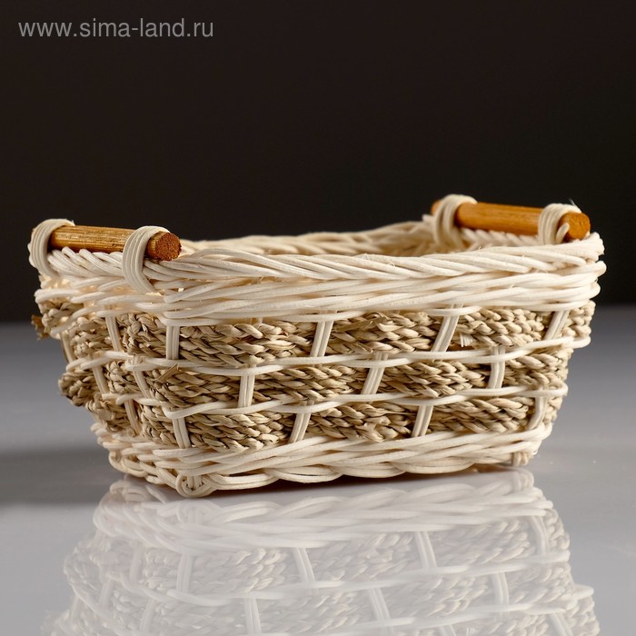 фото Корзина, с ручками, 19×13×9 см, ротанг