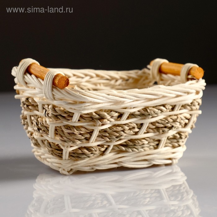 фото Корзина, с ручками, 15×11×8 см, ротанг