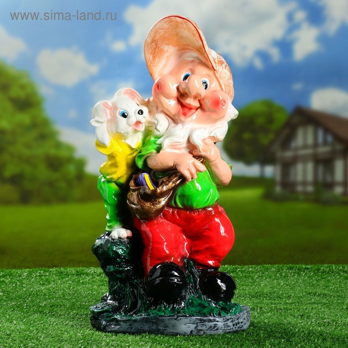 Садовая фигура "Гном с зайцем", разноцветная, гипс, 53 см
Садовая фигура "Гном с зайцем", разноцветная, гипс, 53 см