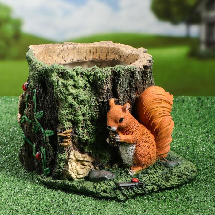 Кашпо фигурное "Пень с белочкой", разноцветное, полистоун, 20 см, 5 л
Кашпо фигурное "Пень с белочкой", разноцветное, полистоун, 20 см, 5 л