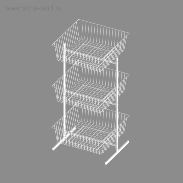 Стойка 3-х ярусная с корзинами 600x600x200 мм, цвет белый
Стойка 3-х ярусная с корзинами 600x600x200 мм, цвет белый