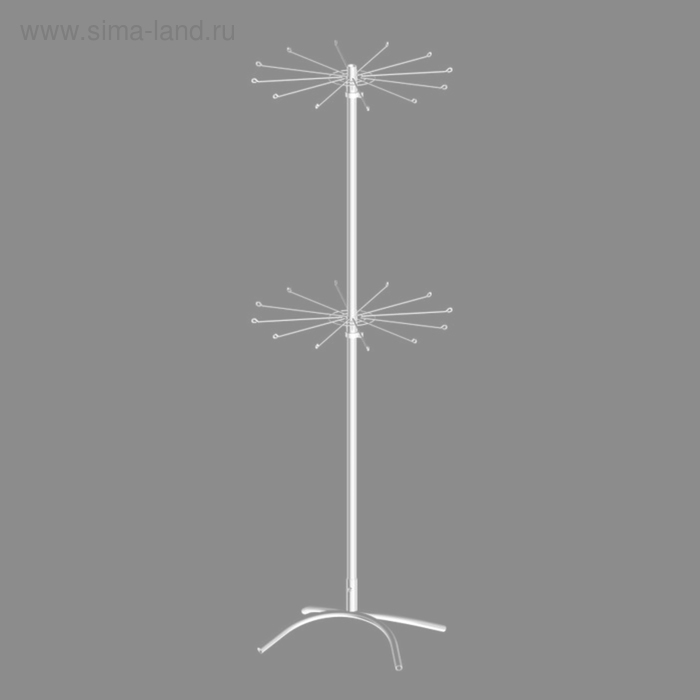 Стойка вращающаяся 2-х ярусная (2 яруса по 12 шт./з) с цепочкой и замком, цвет белый
Стойка вращающаяся 2-х ярусная (2 яруса по 12 шт./з) с цепочкой и замком, цвет белый