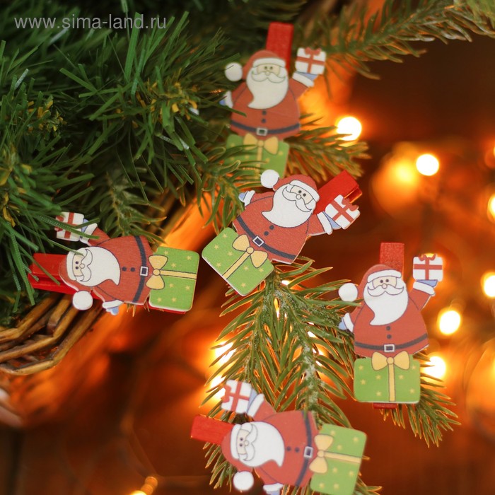 Набор новогоднего декора на прищепке, 6 шт. "Дед Мороз"
Набор новогоднего декора на прищепке, 6 шт. "Дед Мороз"