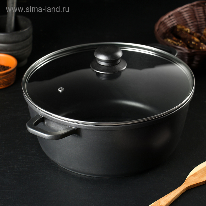 Жаровня литая «Каста», 2 л, d=20 см, стеклянная крышка, антипригарное покрытие, индукция
Жаровня литая «Каста», 2 л, d=20 см, стеклянная крышка, антипригарное покрытие, индукция