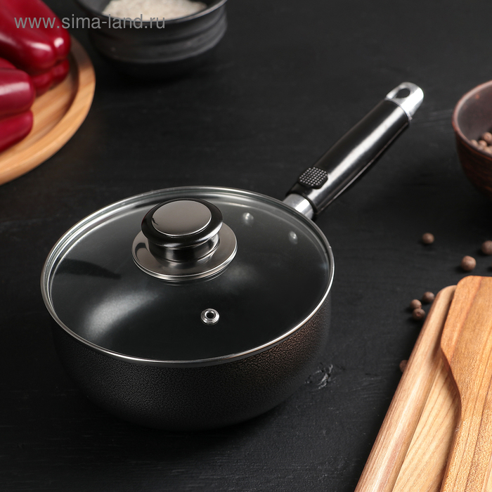 Ковш «Гранд», 1,1 л, d=16 см, стеклянная крышка, антипригарное покрытие, цвет чёрный
Ковш «Гранд», 1,1 л, d=16 см, стеклянная крышка, антипригарное покрытие, цвет чёрный