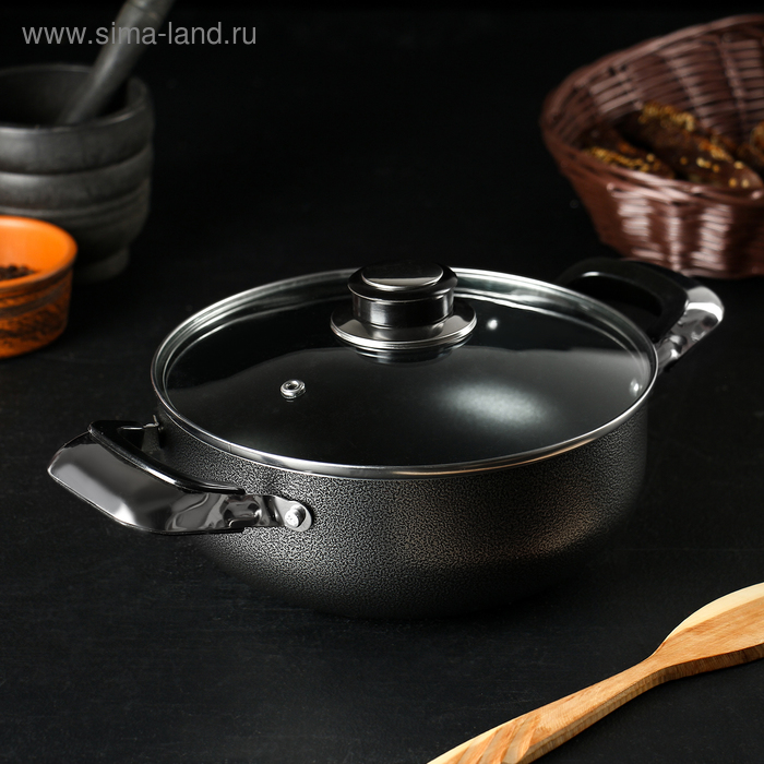 Кастрюля «Гранд», 2 л, 20×8 см, стеклянная крышка, антипригарное покрытие
Кастрюля «Гранд», 2 л, 20×8 см, стеклянная крышка, антипригарное покрытие