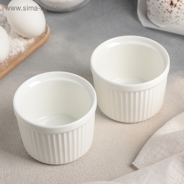Набор рамекинов, 200 мл, 9×6,5 см, 2 шт, цвет белый
Набор рамекинов, 200 мл, 9×6,5 см, 2 шт, цвет белый