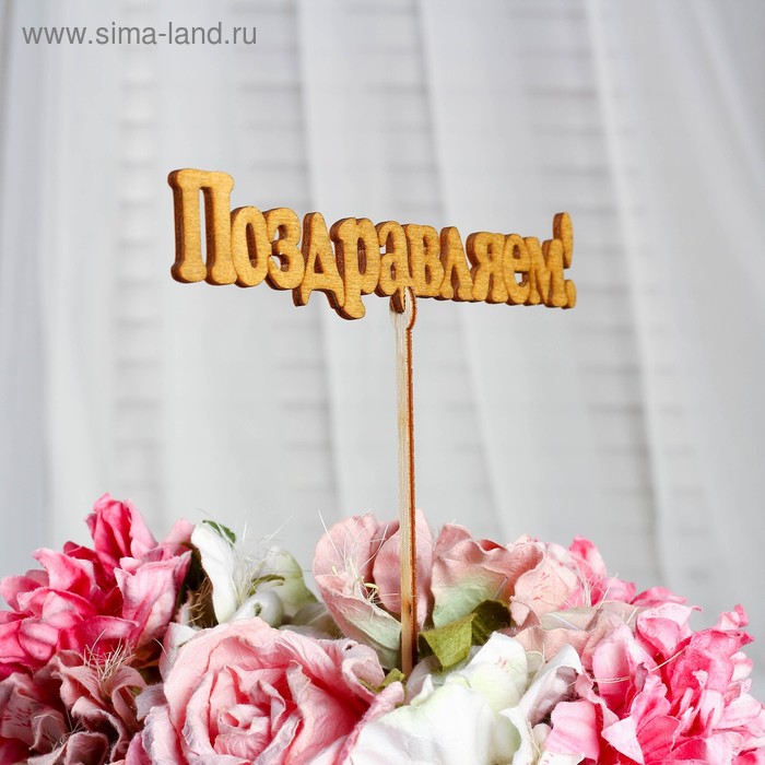 Топпер "Поздравляем!", золотой, 18,5×3,5 см Дарим Красиво
Топпер "Поздравляем!", золотой, 18,5×3,5 см Дарим Красиво