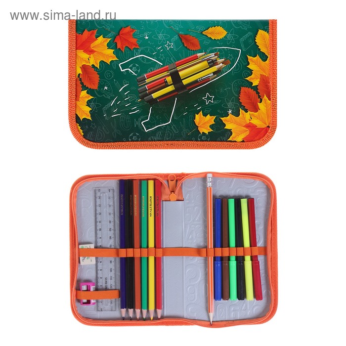 Пенал 1 секция 115 x 205 мм Calligrata, с наполнением, 16 предметов, «Ракета с глобусом»
Пенал 1 секция 115 x 205 мм Calligrata, с наполнением, 16 предметов, «Ракета с глобусом»