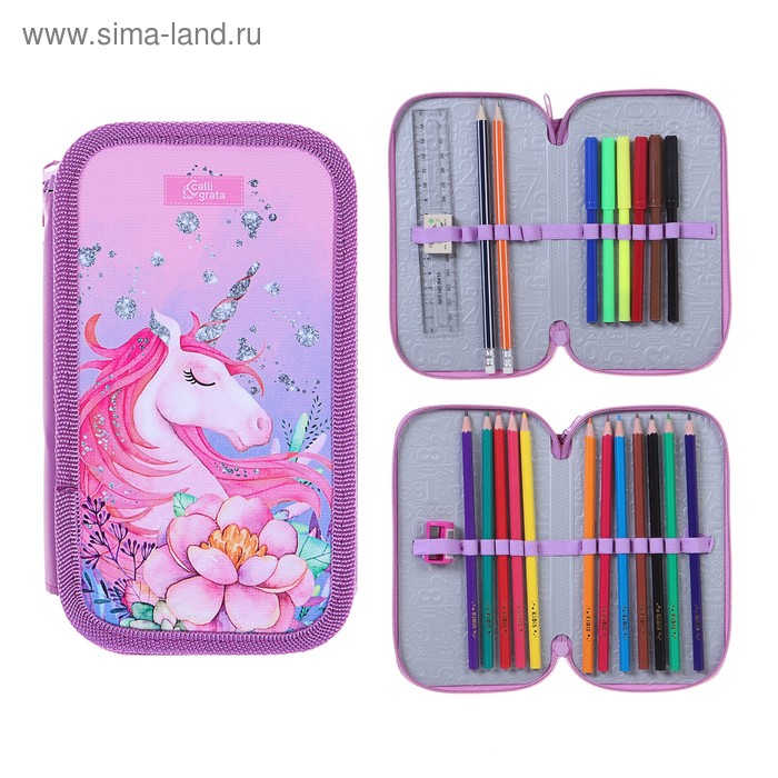 Пенал 2 секции, 115 x 190, с наполнением, 23 предмета, Calligrata «Единорог»
Пенал 2 секции, 115 x 190, с наполнением, 23 предмета, Calligrata «Единорог»
