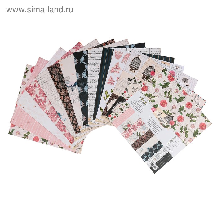 фото Набор бумаги для скрапбукинга "мемуары" 13 листов, 30,5х30,5 см, 250гр/м2 ecopaper
