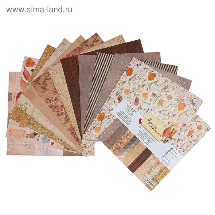 фото Набор бумаги для скрапбукинга "старые письма" 12 листов, 30,5х30,5 см, 250гр/м2 ecopaper
