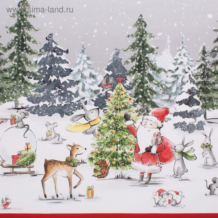 фото Скатерть "этель" праздник в лесу 147х220 см с гмво,100% хл,саржа 190гр/м2