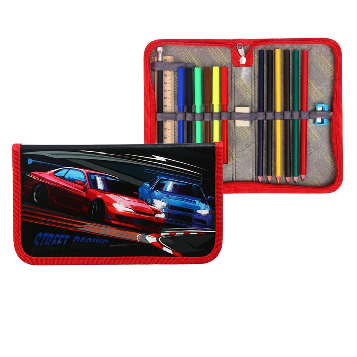 Пенал 1 секция Calligrata, 115 х 205 мм, с наполнением, 16 предметов, ламинированный картон, "Гонки"
Пенал 1 секция Calligrata, 115 х 205 мм, с наполнением, 16 предметов, ламинированный картон, "Гонки"