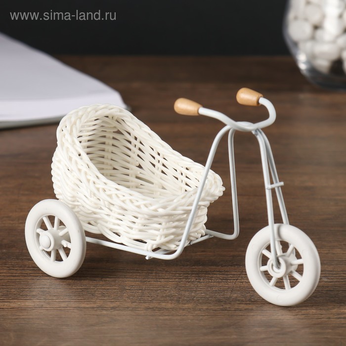 фото Корзинка декоративная "велосипед с коляской"