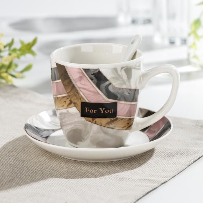 Чайная пара «Для тебя»: чашка 200 мл, блюдце, с ложкой, МИКС
Чайная пара «Для тебя»: чашка 200 мл, блюдце, с ложкой, МИКС