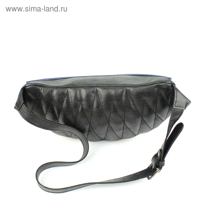 фото Сумка женская поясная, наружный карман, чёрный/красный крек варвара