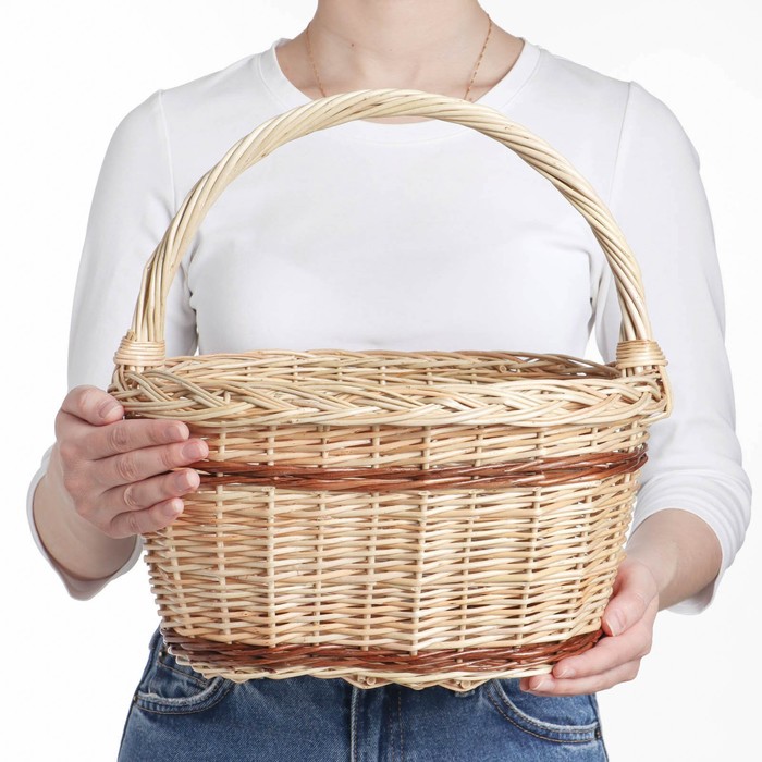 фото Корзина «калина», 34×25×19/33 см, ручное плетение, ива