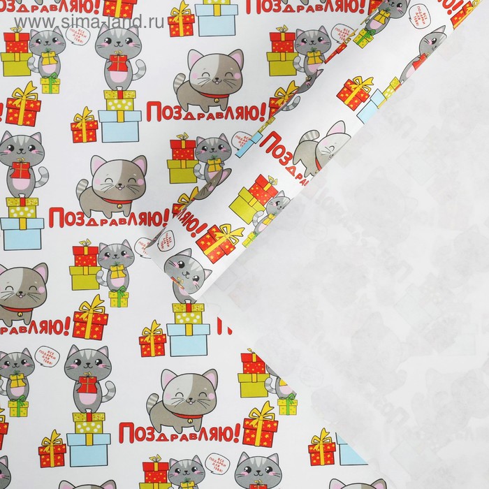 Бумага крафтовая «Поздравляю!», 60 × 90 см
Бумага крафтовая «Поздравляю!», 60 × 90 см