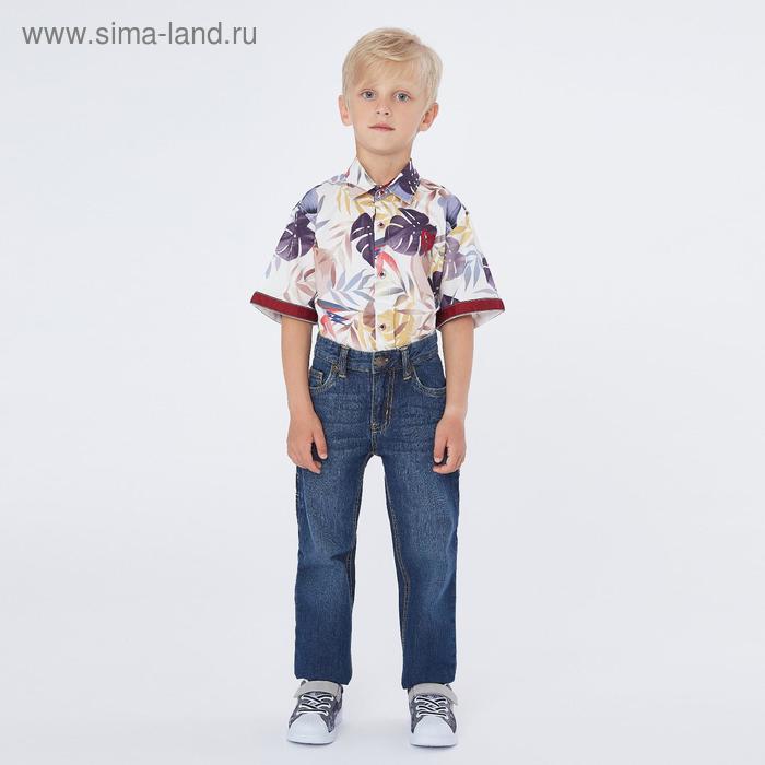 фото Рубашка с коротким рукавом для мальчика, цвет молочный, рост 152 (12 лет) бэби-бум